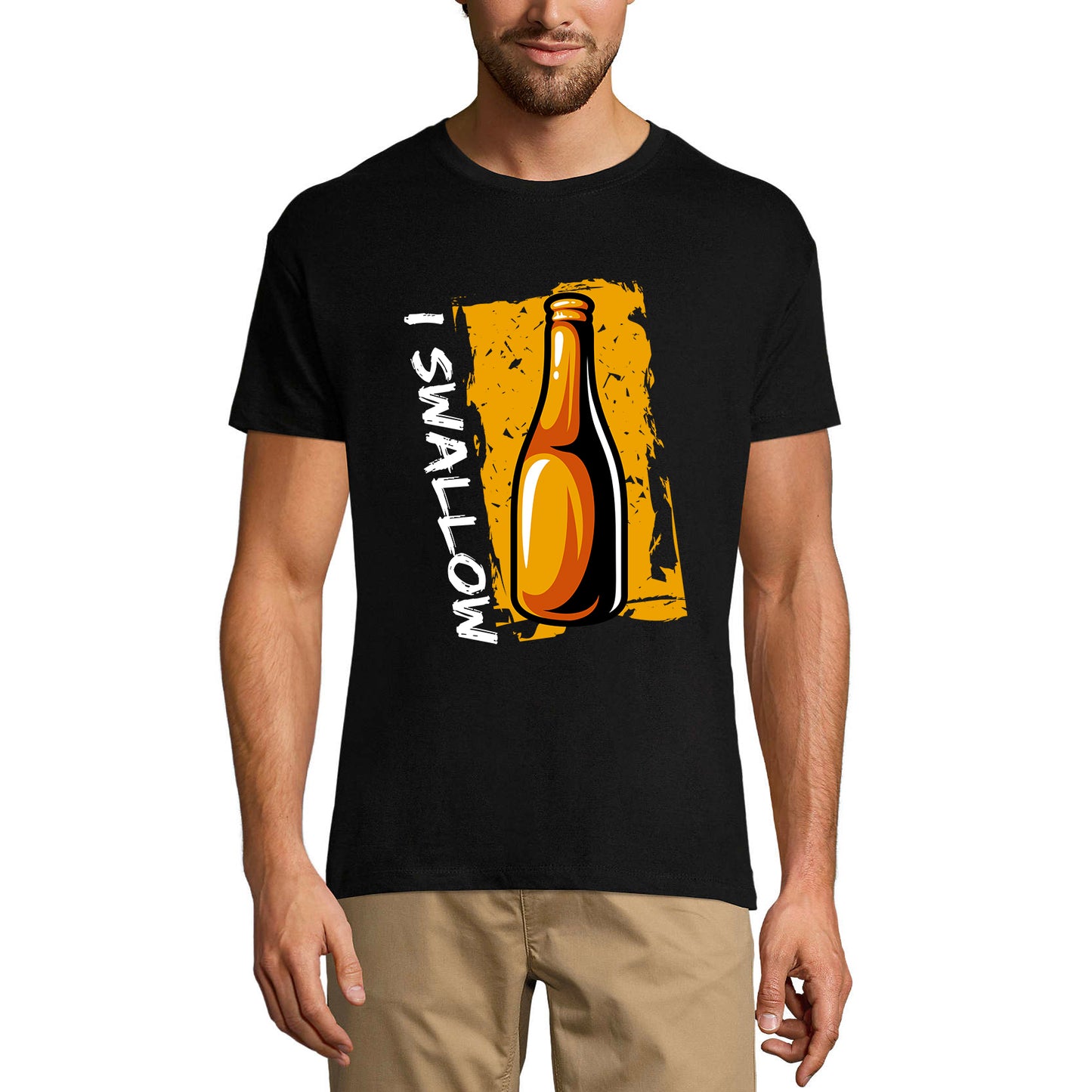 ULTRABASIC Herren-T-Shirt „I Swallow Beer“ – lustiges Bierliebhaber-T-Shirt