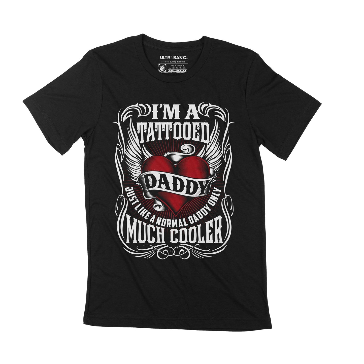 ULTRABASIC Men's T-Shirt I'm Tatooed Daddy Much Cooler Father's Day Casual Vintage Gift