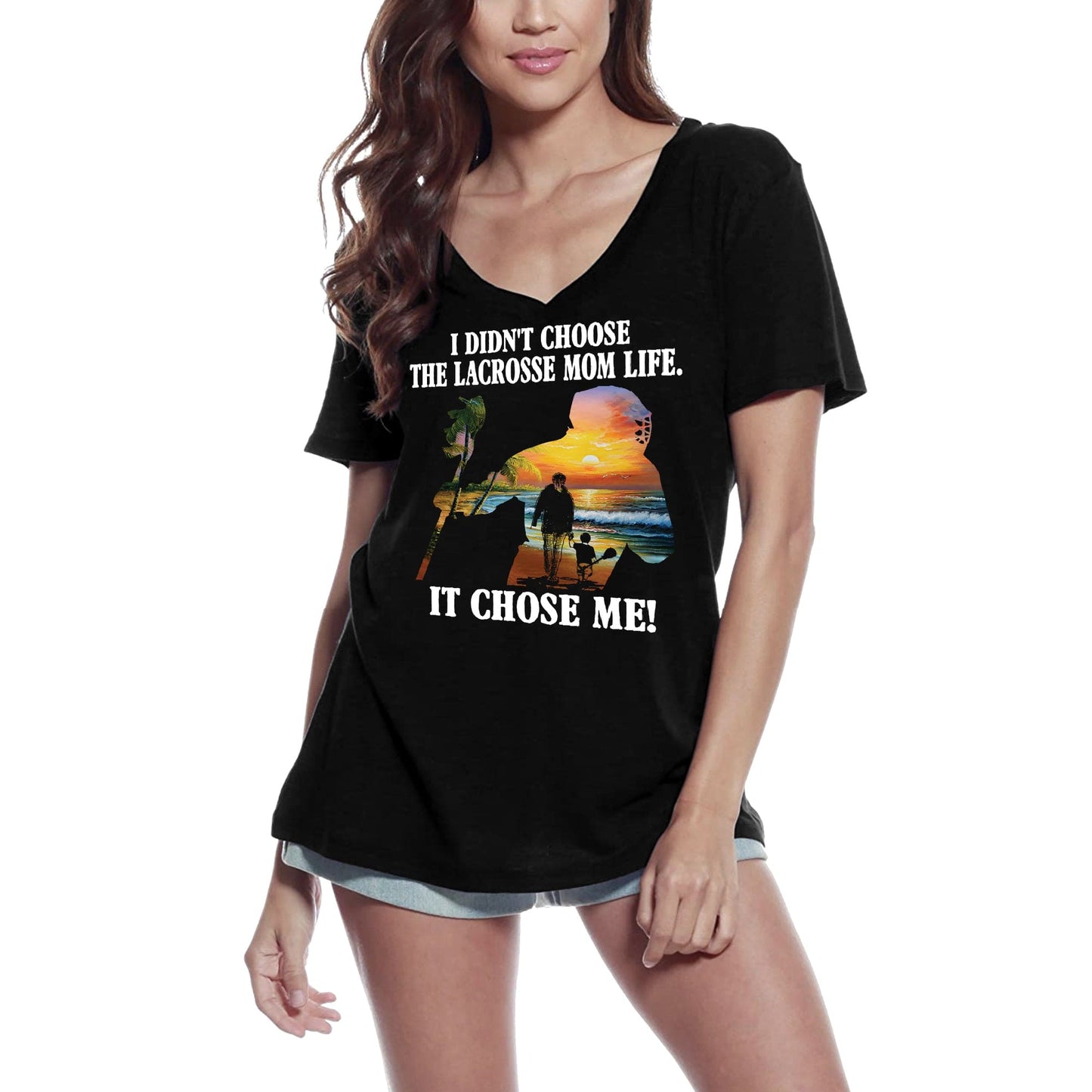 ULTRABASIC Damen-T-Shirt „I Did't Choose the Lacrosse Mom Life“ – Lustiges Mutter-T-Shirt