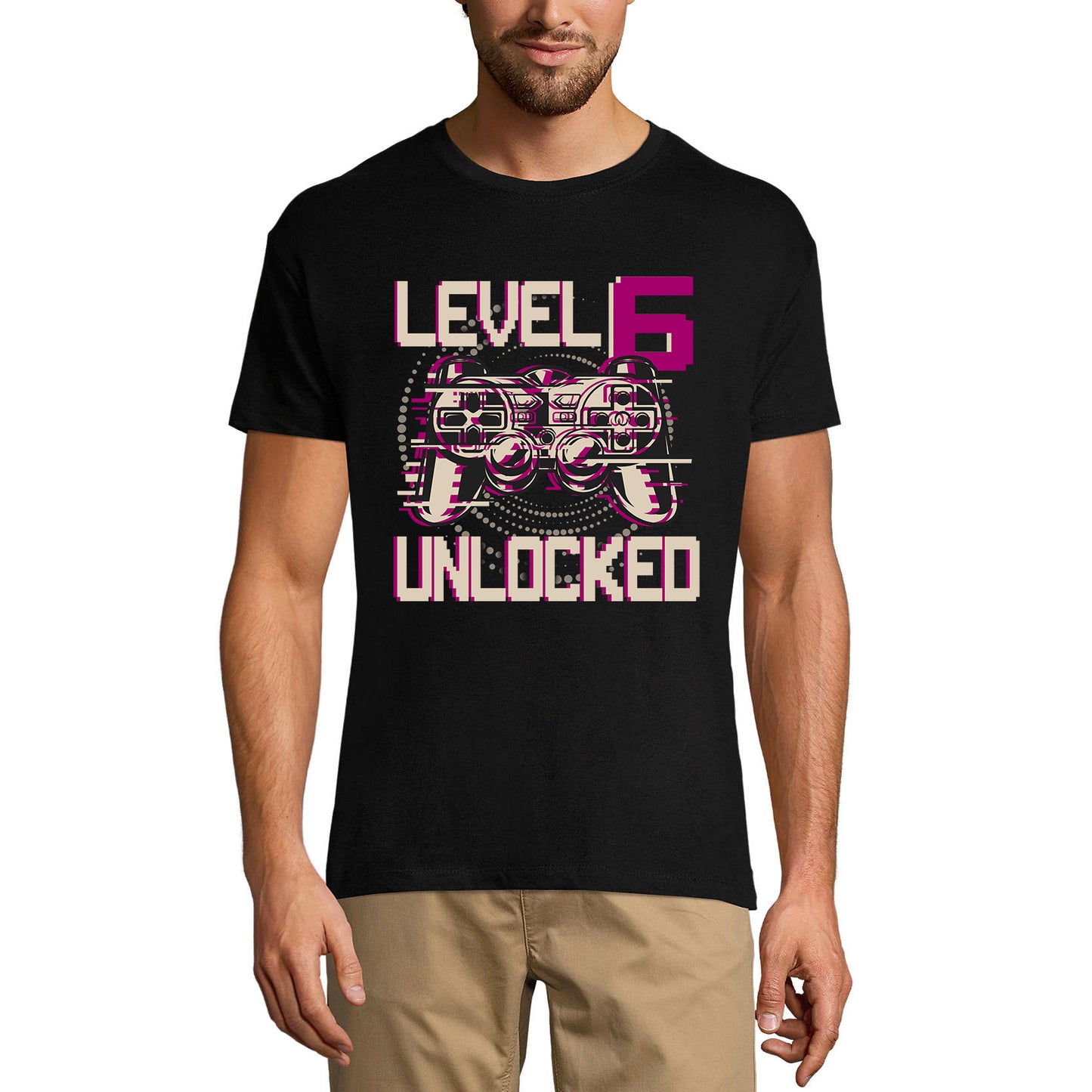 ULTRABASIC Men's Gaming T-Shirt Level 6 Unlocked - Funny Gamer 6th Birthday Tee Shirt