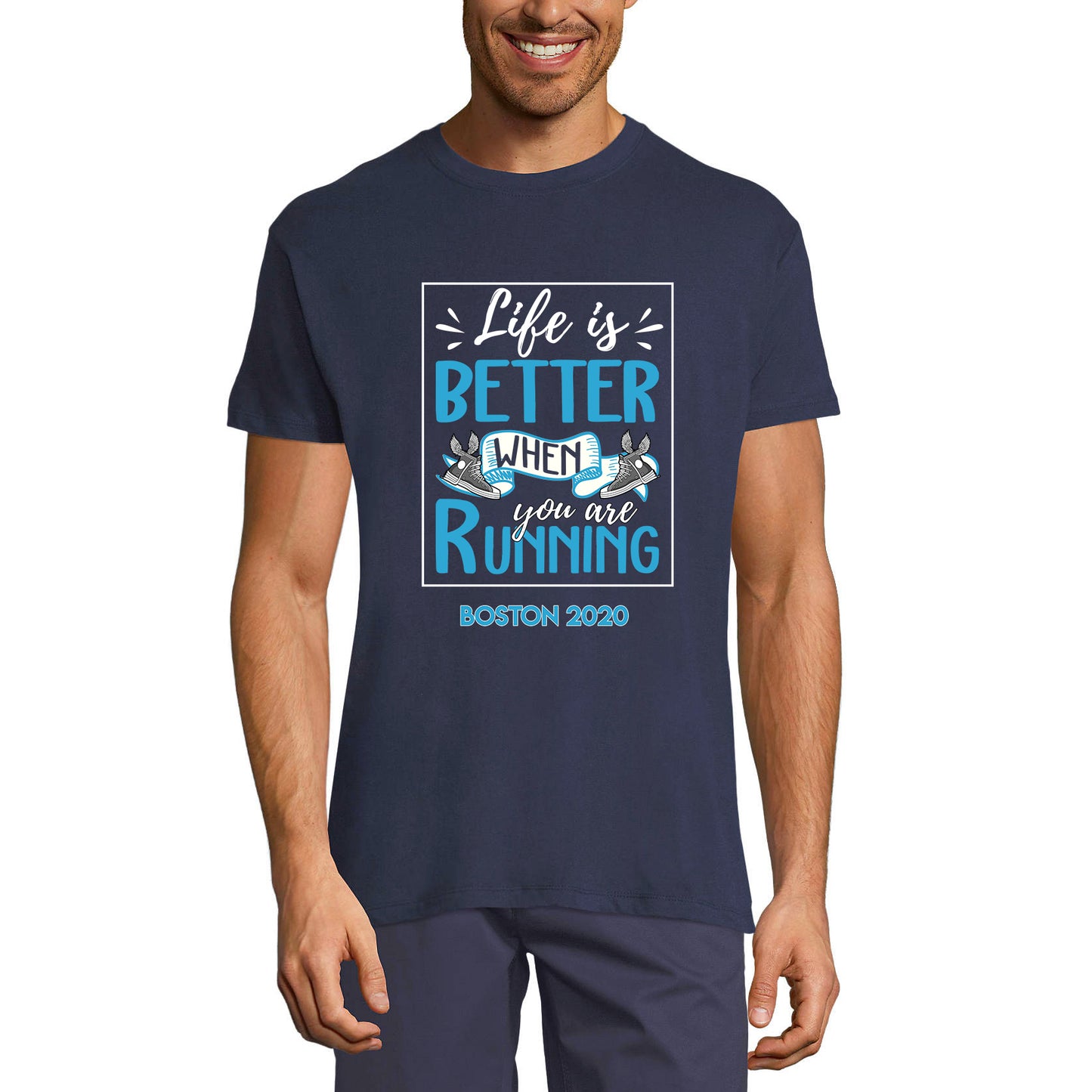 ULTRABASIC Herren-T-Shirt „Life is Better When You are Running – Läufer-T-Shirt“.