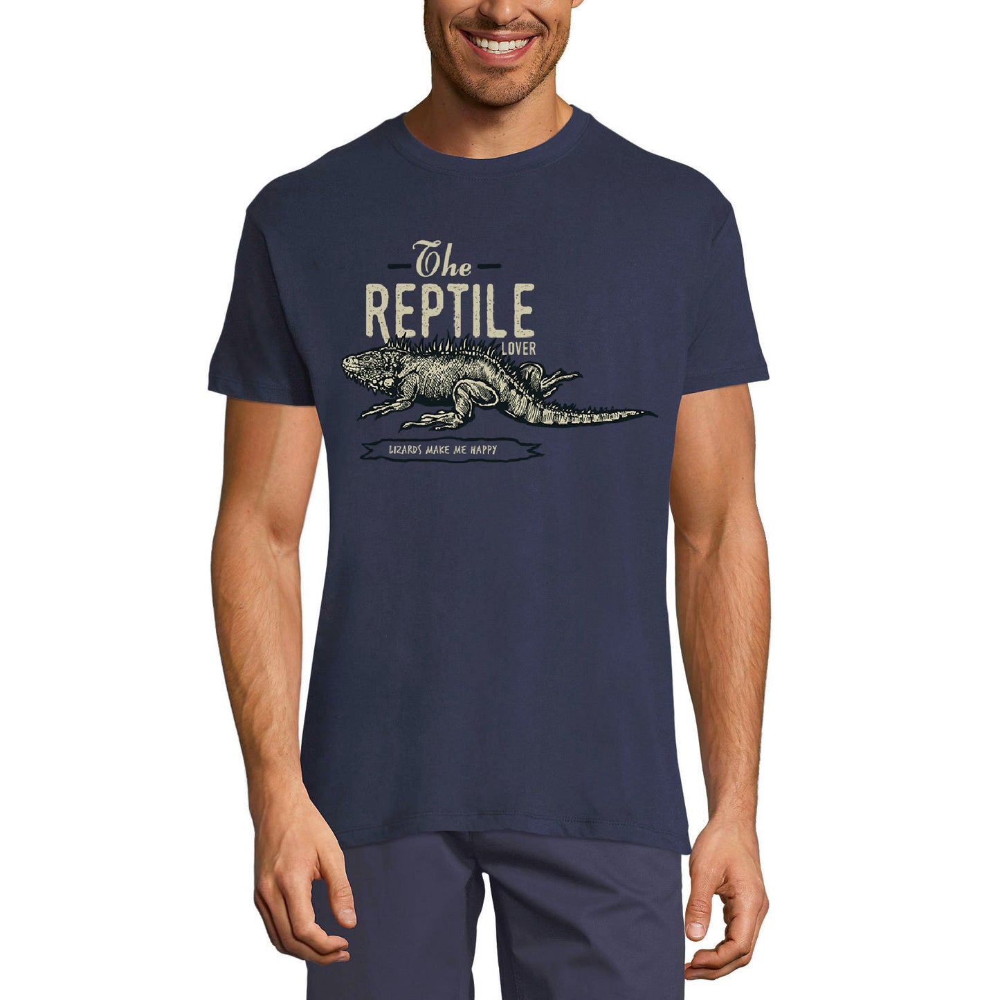 ULTRABASIC Herren T-Shirt Reptilienliebhaber – Eidechsen machen mich glücklich Tiershirt