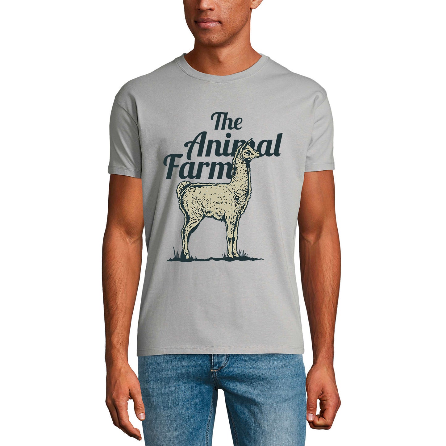 ULTRABASIC Herren Grafik-T-Shirt Animal Farm – Lama – Shirt für Tierliebhaber