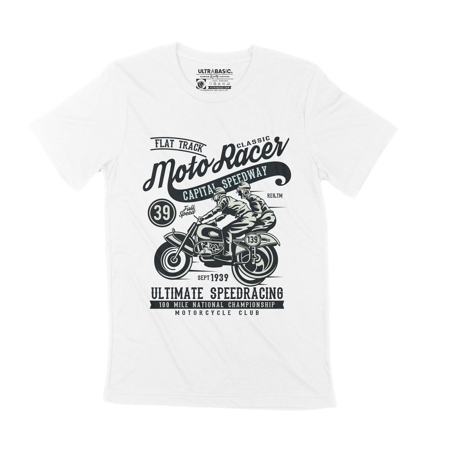 ULTRABASIC Herren T-Shirt Classic Moto Racer – Motorradclub seit 1939 T-Shirt