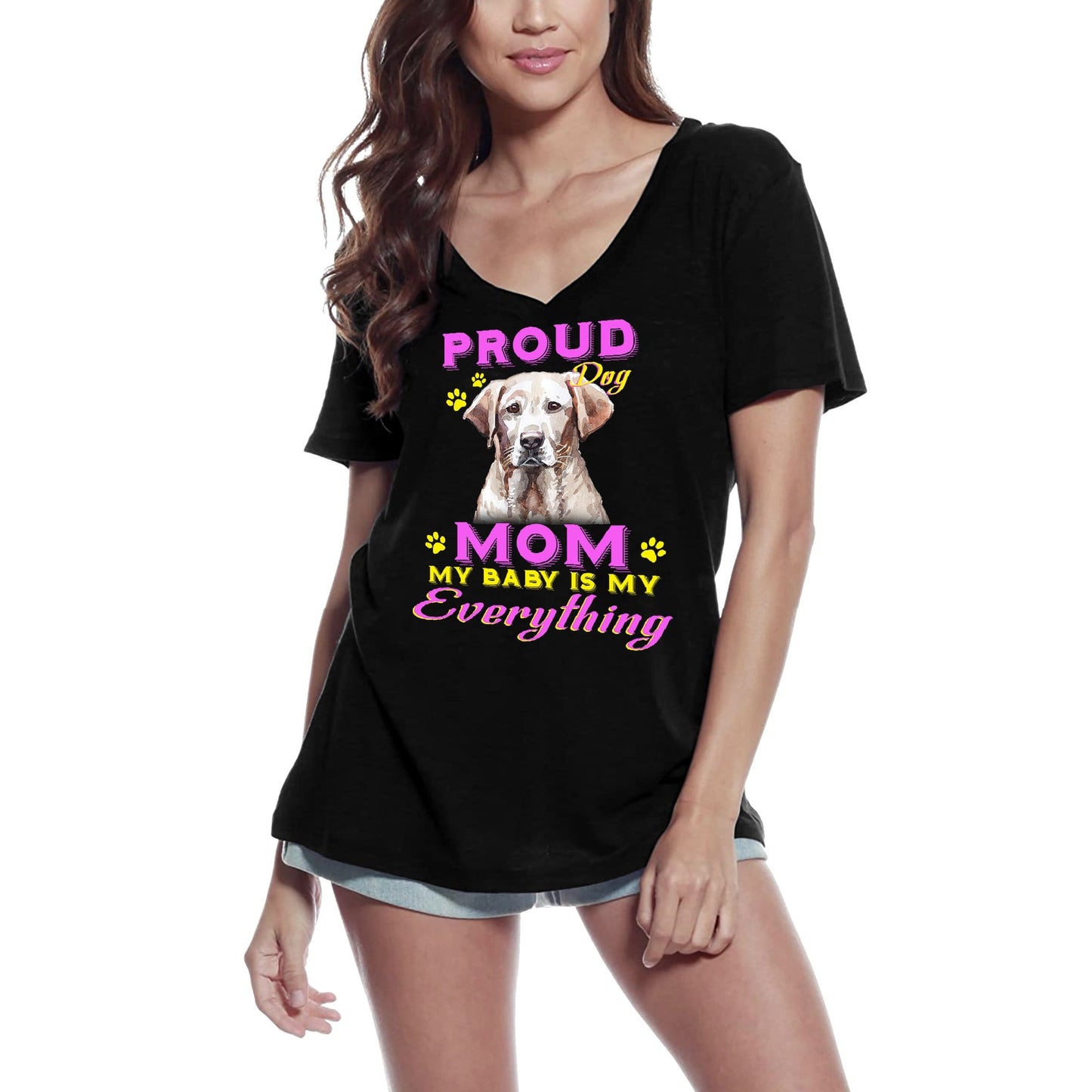 ULTRABASIC Women's T-Shirt Proud Day - Mountain Cur Dog Mom - My Baby is My Everything
