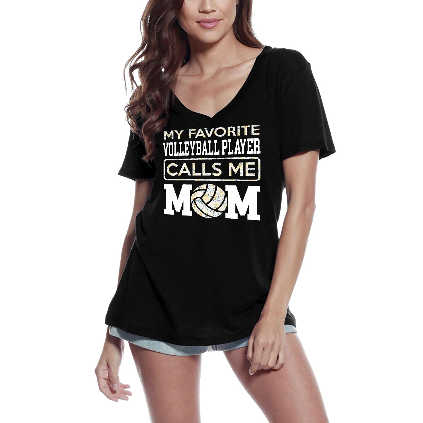 ULTRABASIC Damen-T-Shirt „My Favorite Volleyball Player Calls Me Mom“ – Mutter-T-Shirt