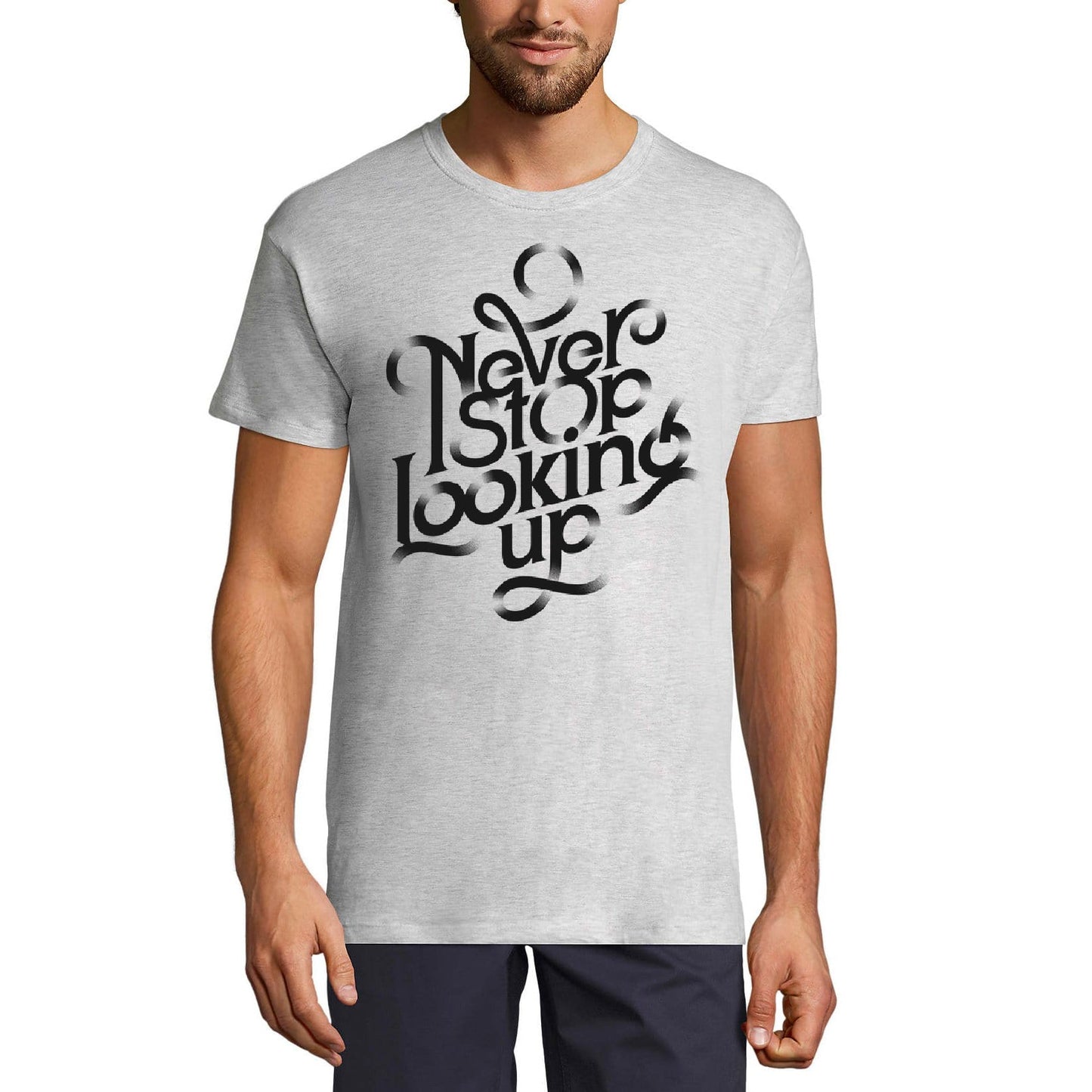 ULTRABASIC Men's T-Shirt Never Stop Looking Up - Short Sleeve Tee shirt