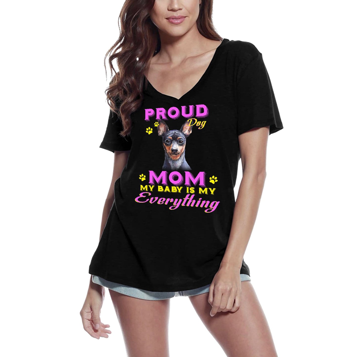 ULTRABASIC Women's T-Shirt Proud Day - Prague Ratter Dog Mom - My Baby is My Everything