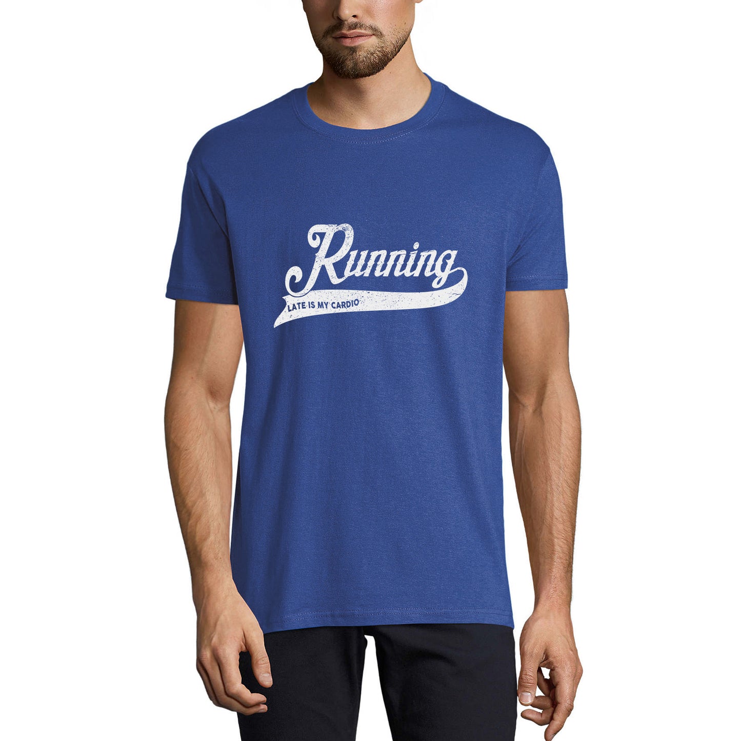 ULTRABASIC Herren-T-Shirt „Running Late Is My Cardio“ – lustiges Läufer-T-Shirt