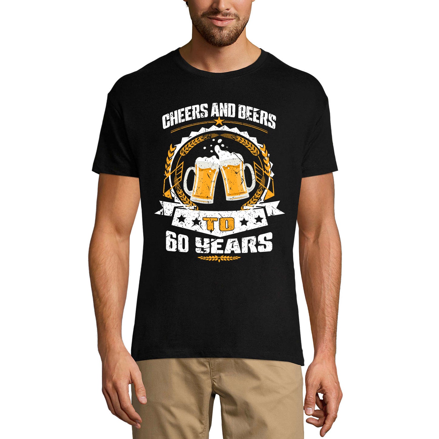 ULTRABASIC Men's T-Shirt Cheers and Beers to 60 Years - Beer Lover 60th Birthday Tee Shirt