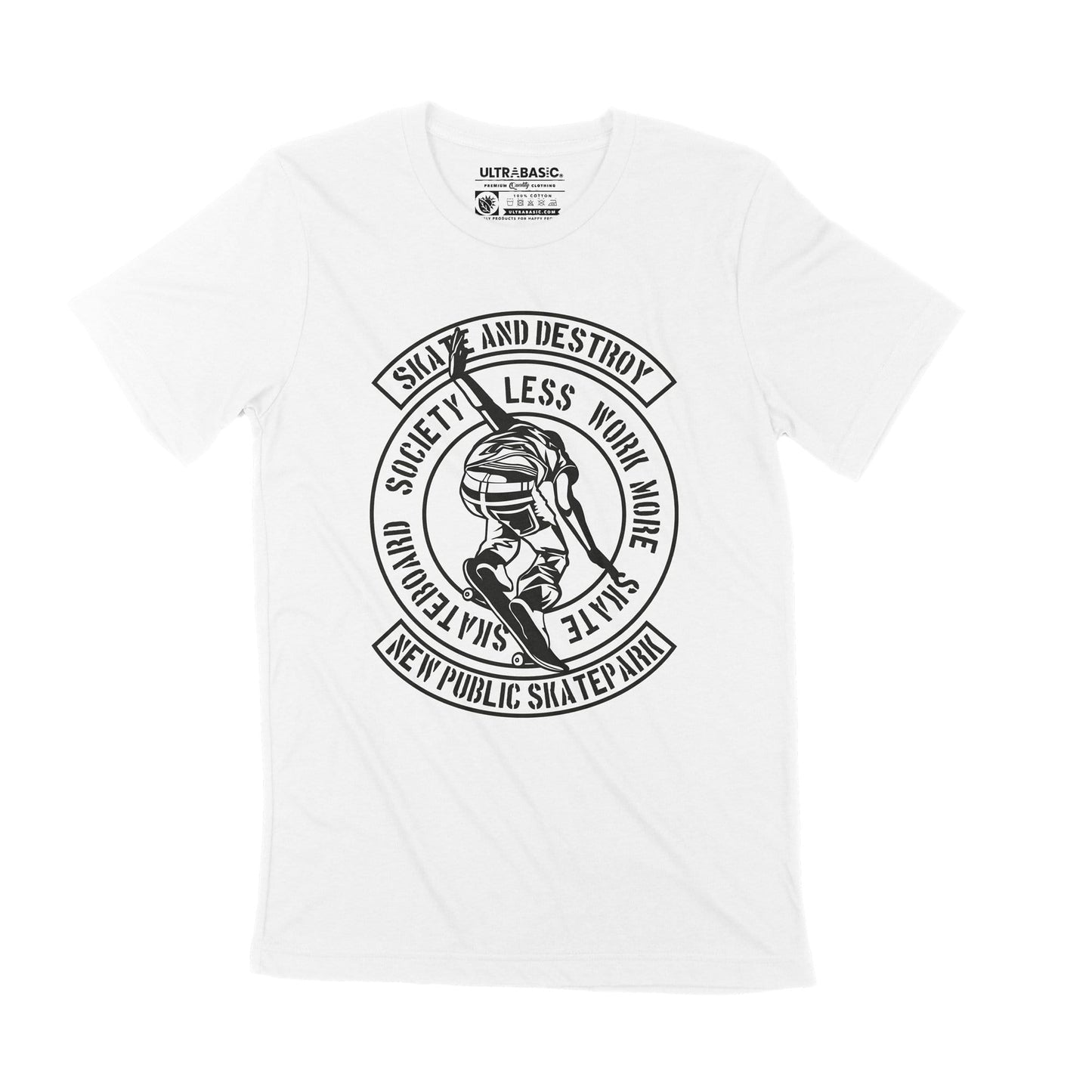 ULTRABASIC Herren Grafik-T-Shirt Skate and Destroy – Skateboard-T-Shirt