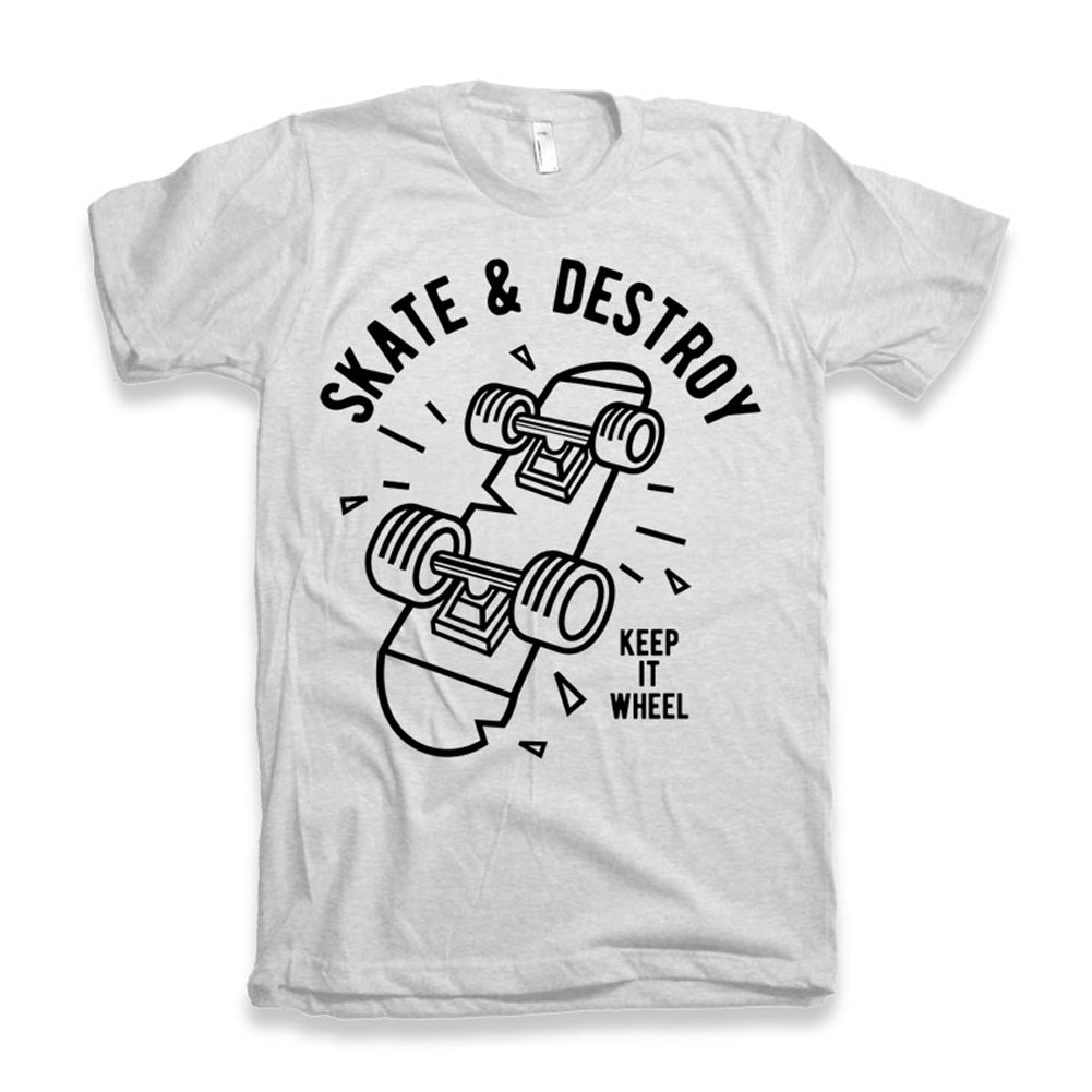 ULTRABASIC Men's Graphic T-Shirt Keep it Wheel - Funny Shirt for Skaters 