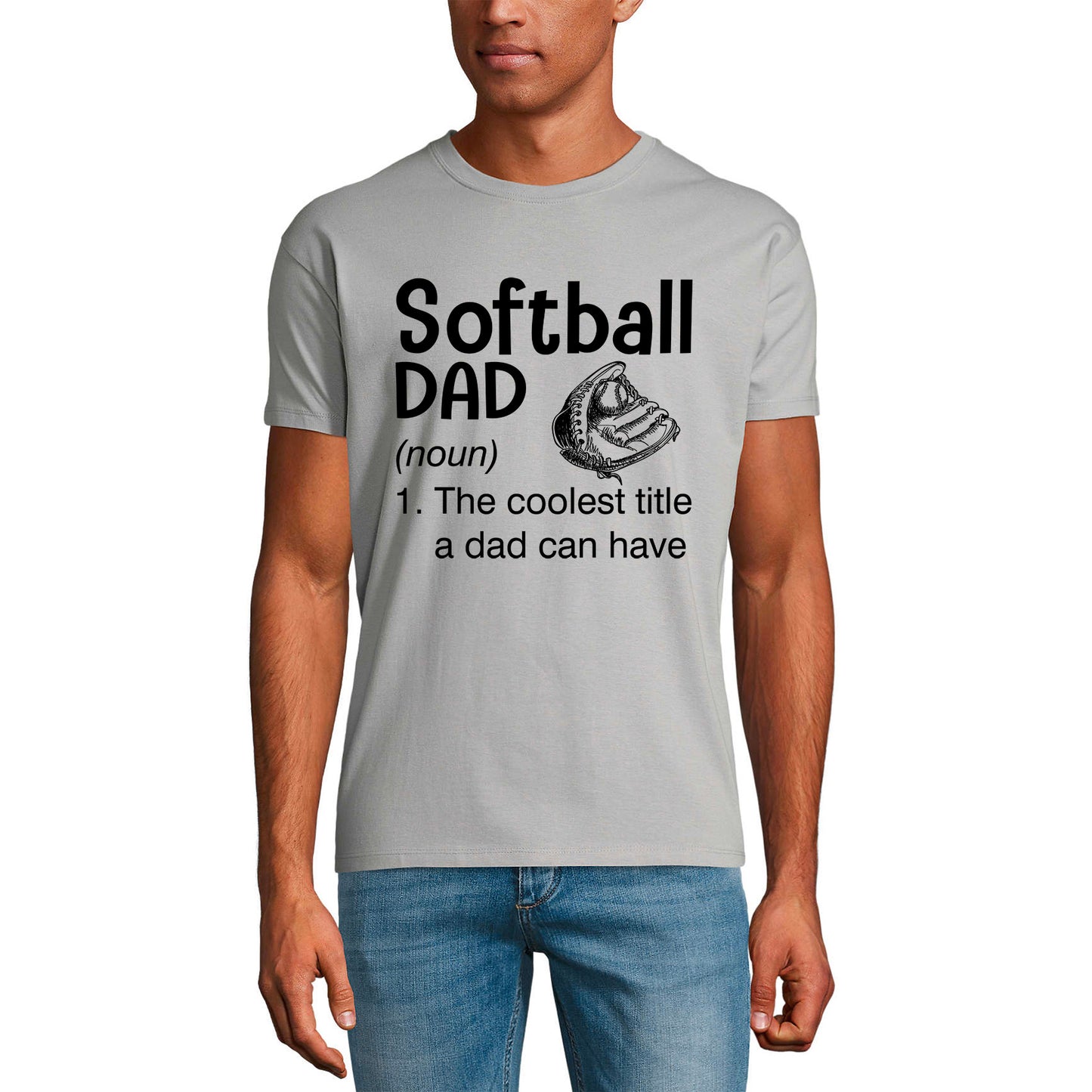 ULTRABASIC Men's Graphic T-Shirt Softball Dad Coolest Title - Gift For Father's Day