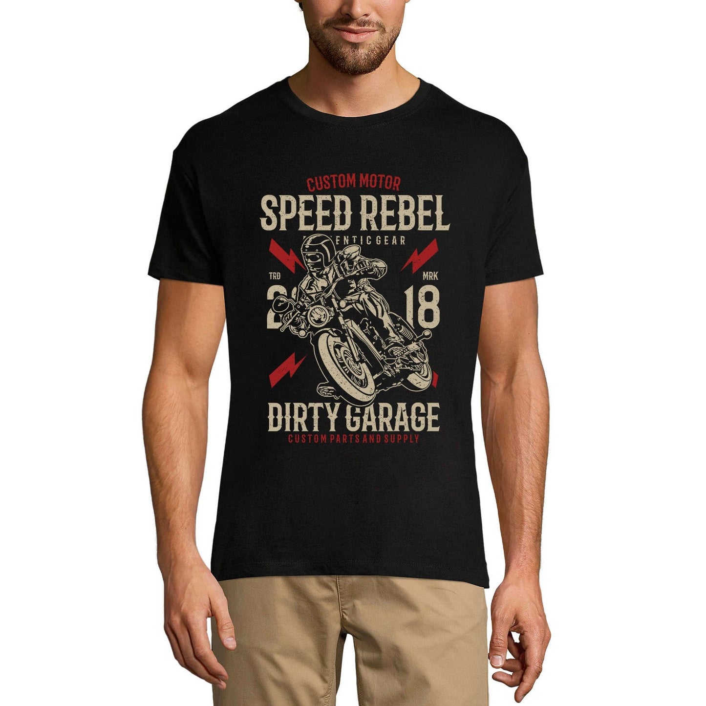 ULTRABASIC Herren T-Shirt Speed ​​Rebel – Dirty Garage Motorcycle 2018 T-Shirt