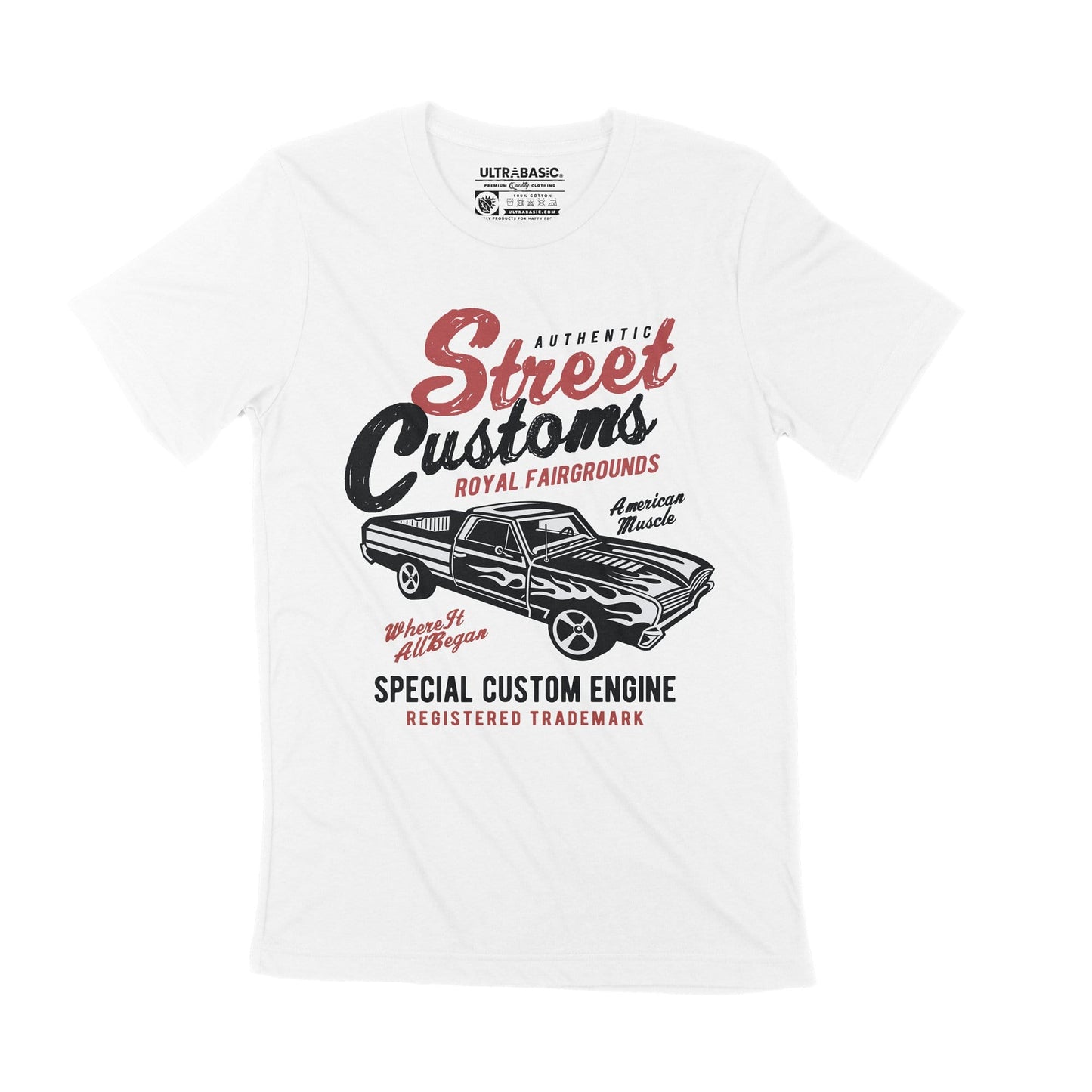 ULTRABASIC Herren-Grafik-T-Shirt Authentic Street Customs – Special Custom Engine