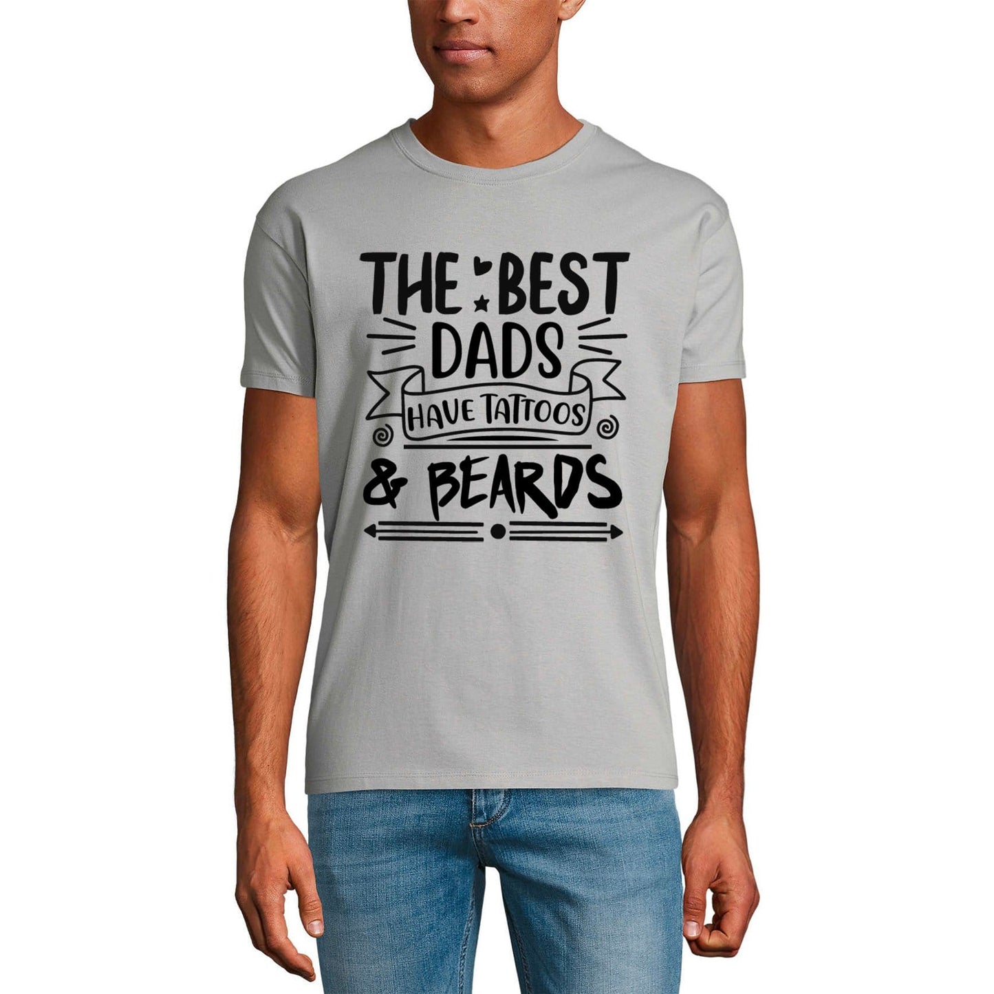 ULTRABASIC Men's Graphic T-Shirt The Best Dads Have Tattoos and Beards - Funny Father's Quote