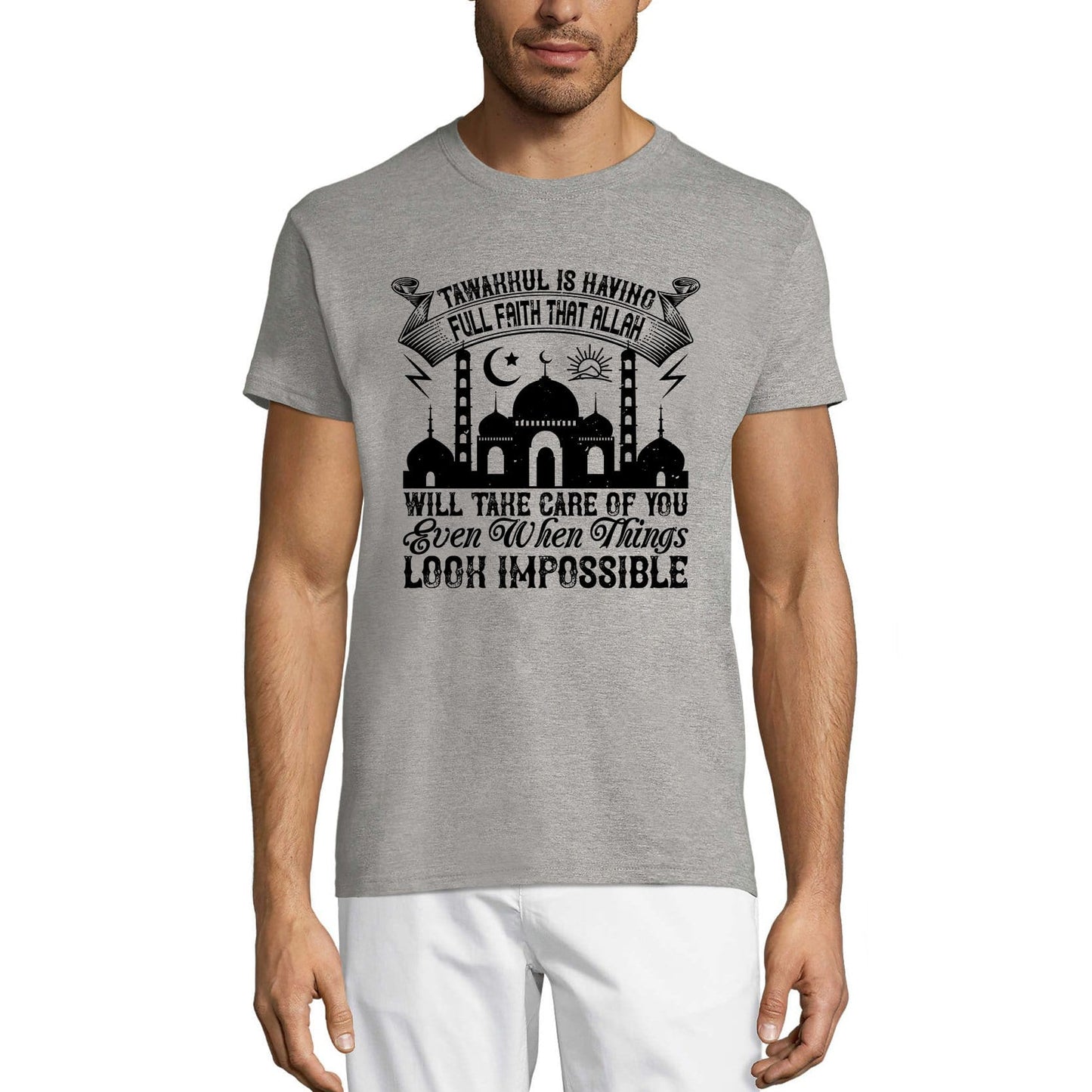 ULTRABASIC Herren-T-Shirt Tawakkul ist voller Glaube daran, dass Allah sich um Sie kümmern wird – muslimisches T-Shirt
