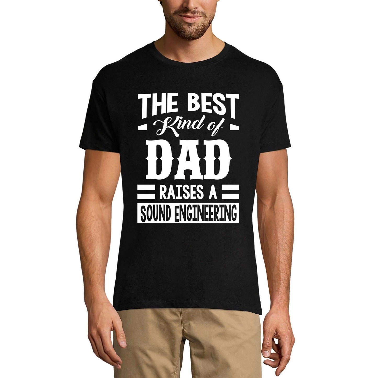 ULTRABASIC Herren-Grafik-T-Shirt „Dad Raises a Sound Engineering“.