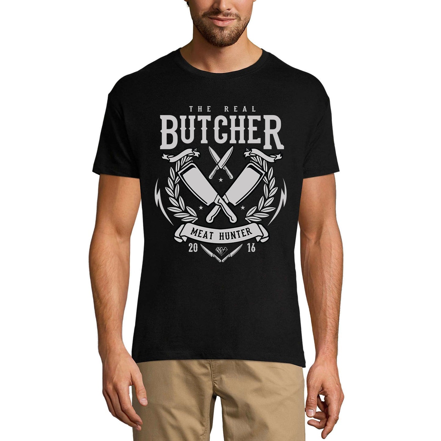 ULTRABASIC Herren-Grafik-T-Shirt The Real Butcher – Meat Hunter 2016 – Vintage-Shirt