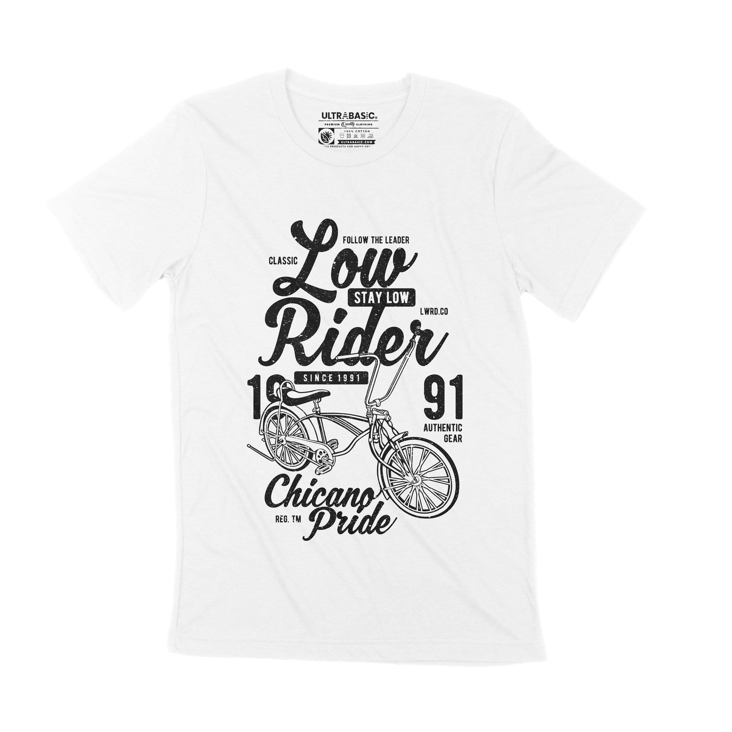 ULTRABASIC Men's T-Shirt Lowrider Since 1991 - Stay Low Bicycle Graphic Tee  authentic gear cycling cruisin novelty biker cyclist quotes riding adult cycology apparel print riders tees funny youth ideas merch present fathers day merchandise letter clothing christmas unisex classic teens casual printed outdoor sport 