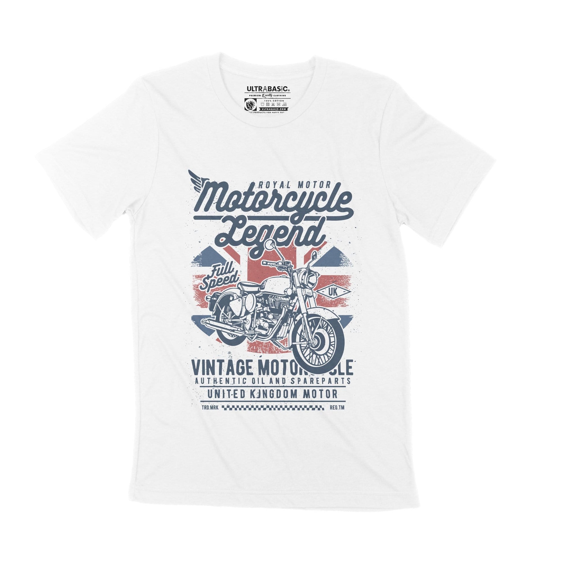 ULTRABASIC Motorcycle Legend Men's T-Shirt - Vintage Motorbike Graphic Tee best engine club clothing men outdoor mechanic victory outfits usa guy apparel road live simply tees unisex tshirts rock genuine live cafe racer indian motorcycles dad bikers patches fast driving casual merchandise british britain speed street