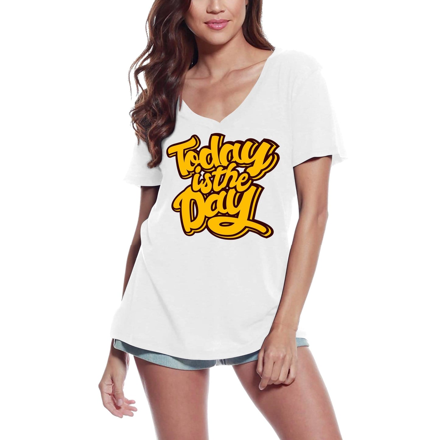 ULTRABASIC Women's T-Shirt Today Is The Day - Motivational Slogan Graphic Tee