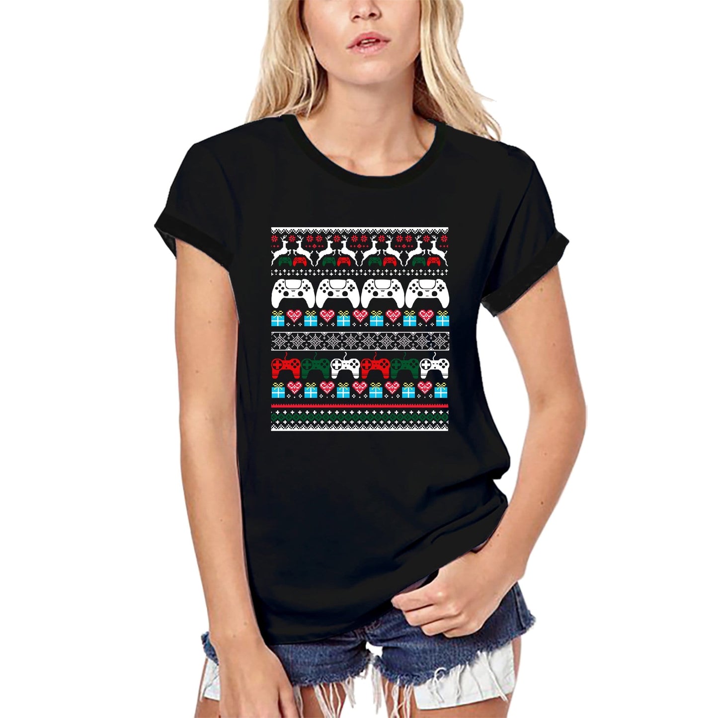 ULTRABASIC Bio-Gaming-T-Shirt für Damen, hässliches Shirt, cooler Gamer – Weihnachtsgeschenk, lustiges T-Shirt