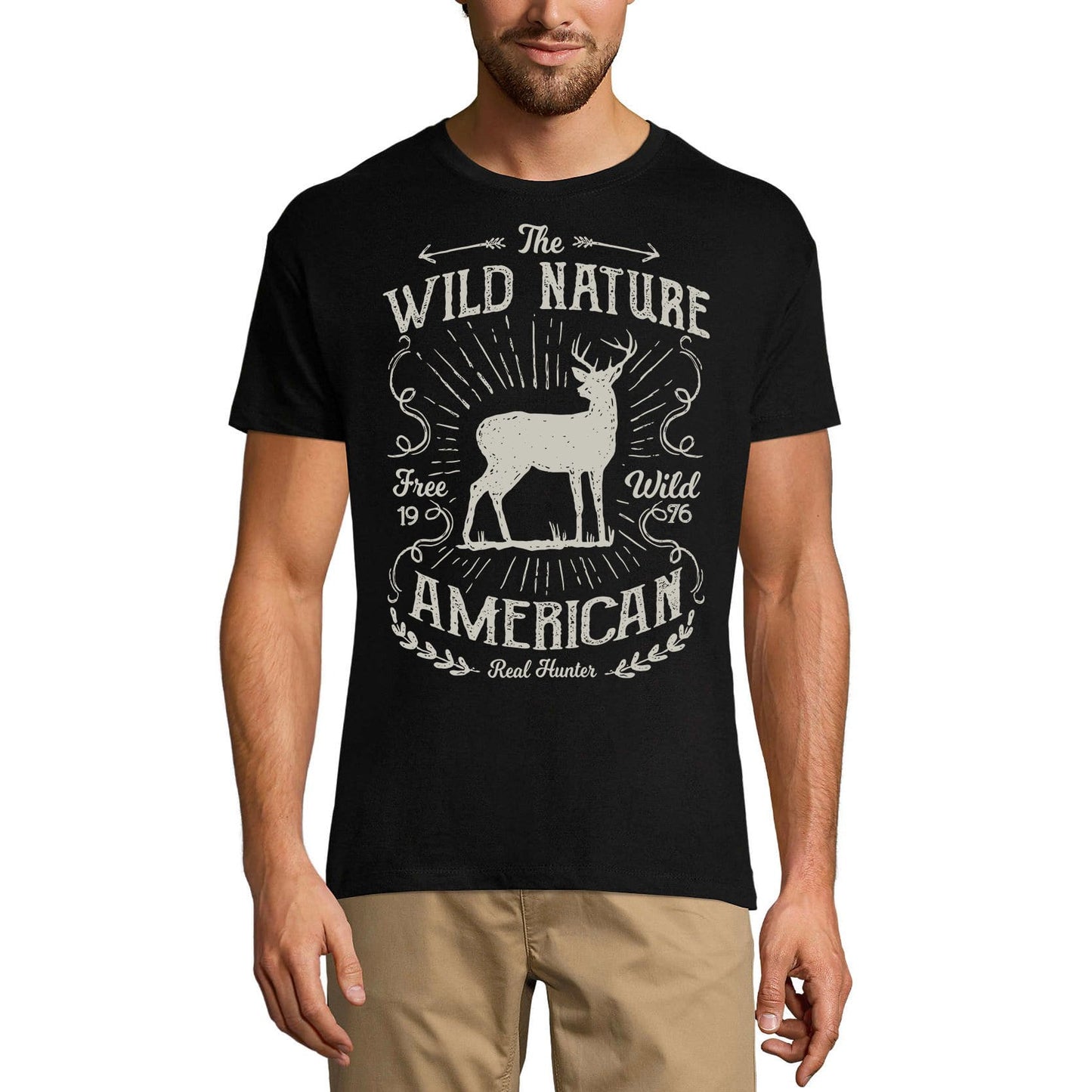 ULTRABASIC Herren Grafik-T-Shirt Wild Nature – American Real Hunter – Vintage-Shirt