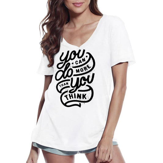 ULTRABASIC Women's V-Neck T-Shirt You Can Do More Than You Think - Short Sleeve Tee shirt