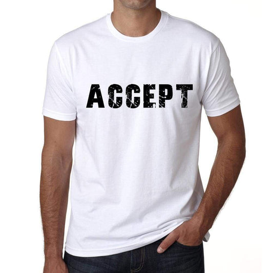 Accept Mens T Shirt White Birthday Gift 00552 - White / Xs - Casual