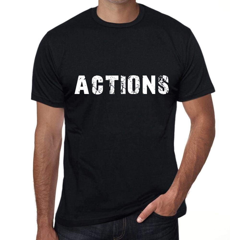 Actions Mens Vintage T Shirt Black Birthday Gift 00555 - Black / Xs - Casual