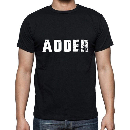 Adder Mens Short Sleeve Round Neck T-Shirt 5 Letters Black Word 00006 - Casual
