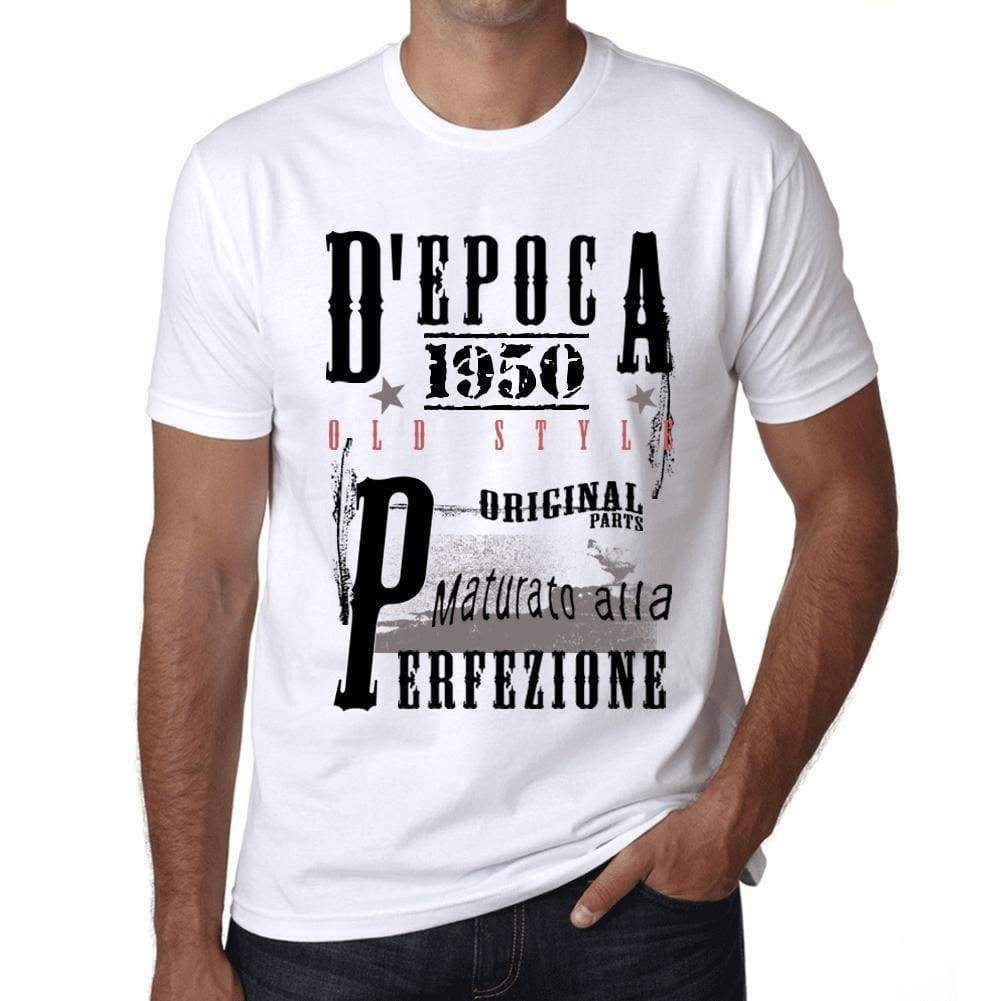 Aged To Perfection Italian 1950 White Mens Short Sleeve Round Neck T-Shirt Gift T-Shirt 00357 - White / Xs - Casual