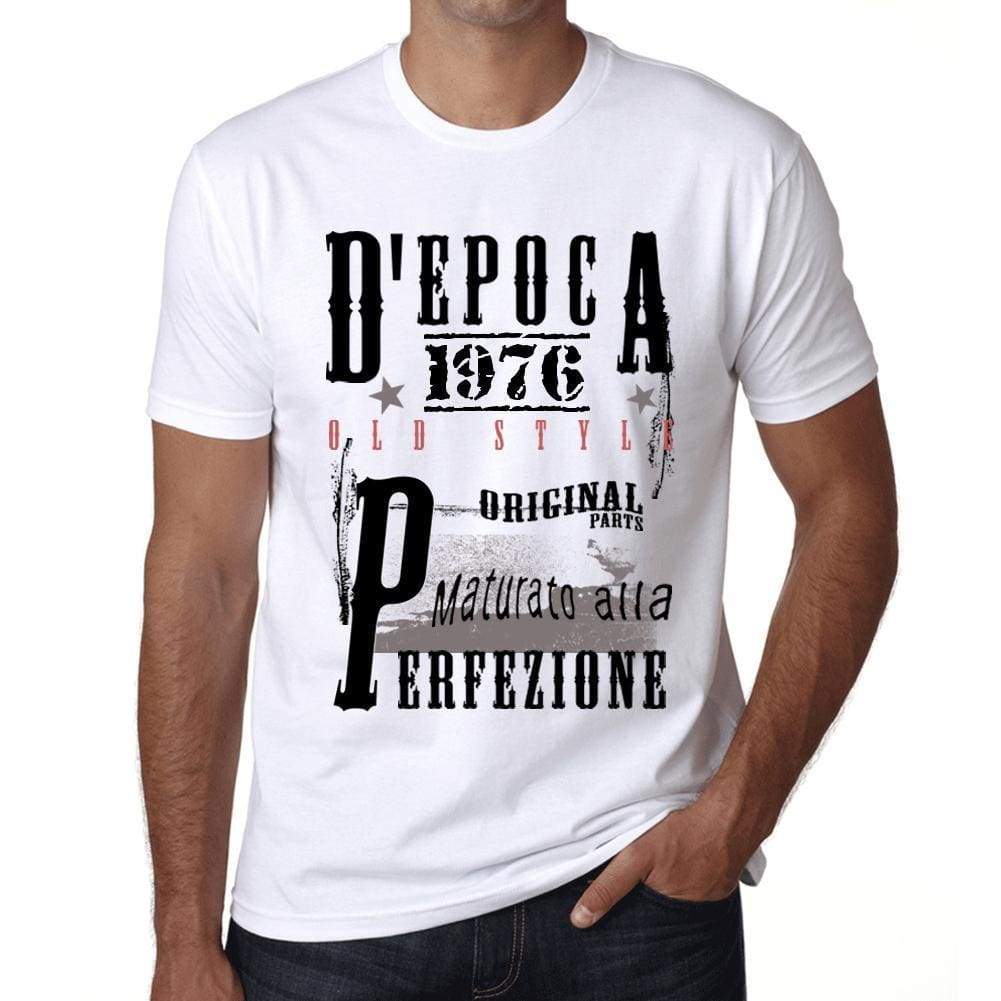Aged To Perfection Italian 1976 White Mens Short Sleeve Round Neck T-Shirt Gift T-Shirt 00357 - White / Xs - Casual