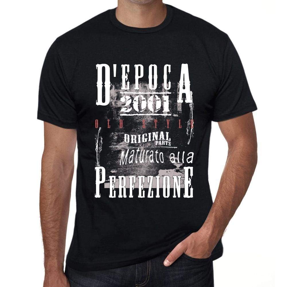 Aged to Perfection, Italian, 2001, Black, Men's Short Sleeve Round Neck T-shirt, gift t-shirt 00355 - Ultrabasic