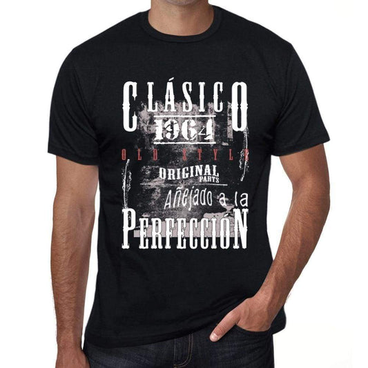 Aged To Perfection, Spanish, 1964, Black, Men's Short Sleeve Round Neck T-shirt, gift t-shirt 00359 - Ultrabasic