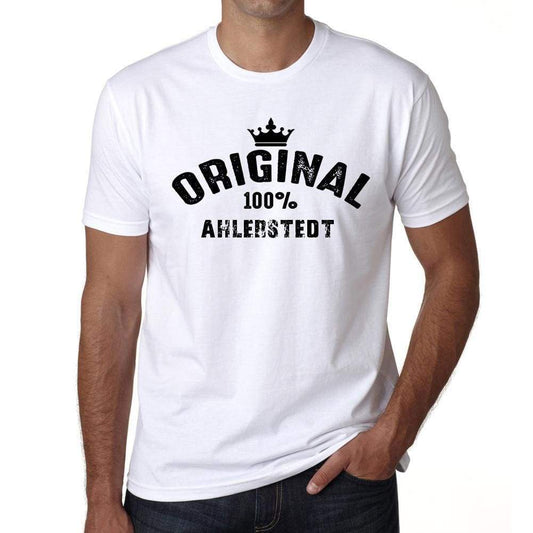Ahlerstedt 100% German City White Mens Short Sleeve Round Neck T-Shirt 00001 - Casual