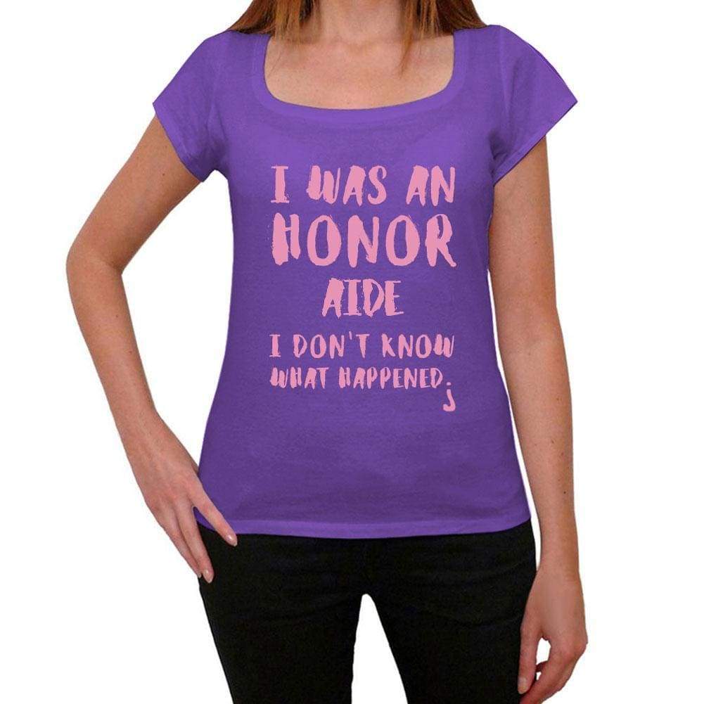 Aide What Happened Purple Womens Short Sleeve Round Neck T-Shirt Gift T-Shirt 00321 - Purple / Xs - Casual