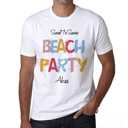 Aksa Beach Party White Mens Short Sleeve Round Neck T-Shirt 00279 - White / S - Casual