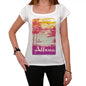 Albena Escape To Paradise Womens Short Sleeve Round Neck T-Shirt 00280 - White / Xs - Casual