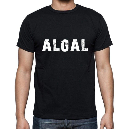 Algal Mens Short Sleeve Round Neck T-Shirt 5 Letters Black Word 00006 - Casual