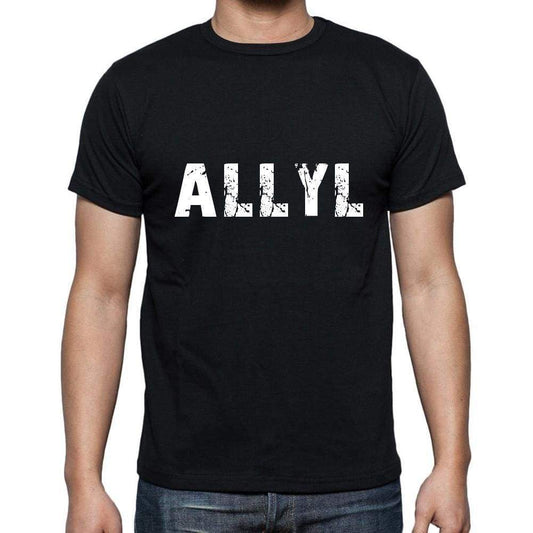 Allyl Mens Short Sleeve Round Neck T-Shirt 5 Letters Black Word 00006 - Casual