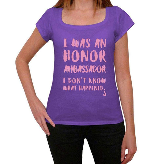 Ambassador What Happened Purple Womens Short Sleeve Round Neck T-Shirt Gift T-Shirt 00321 - Purple / Xs - Casual