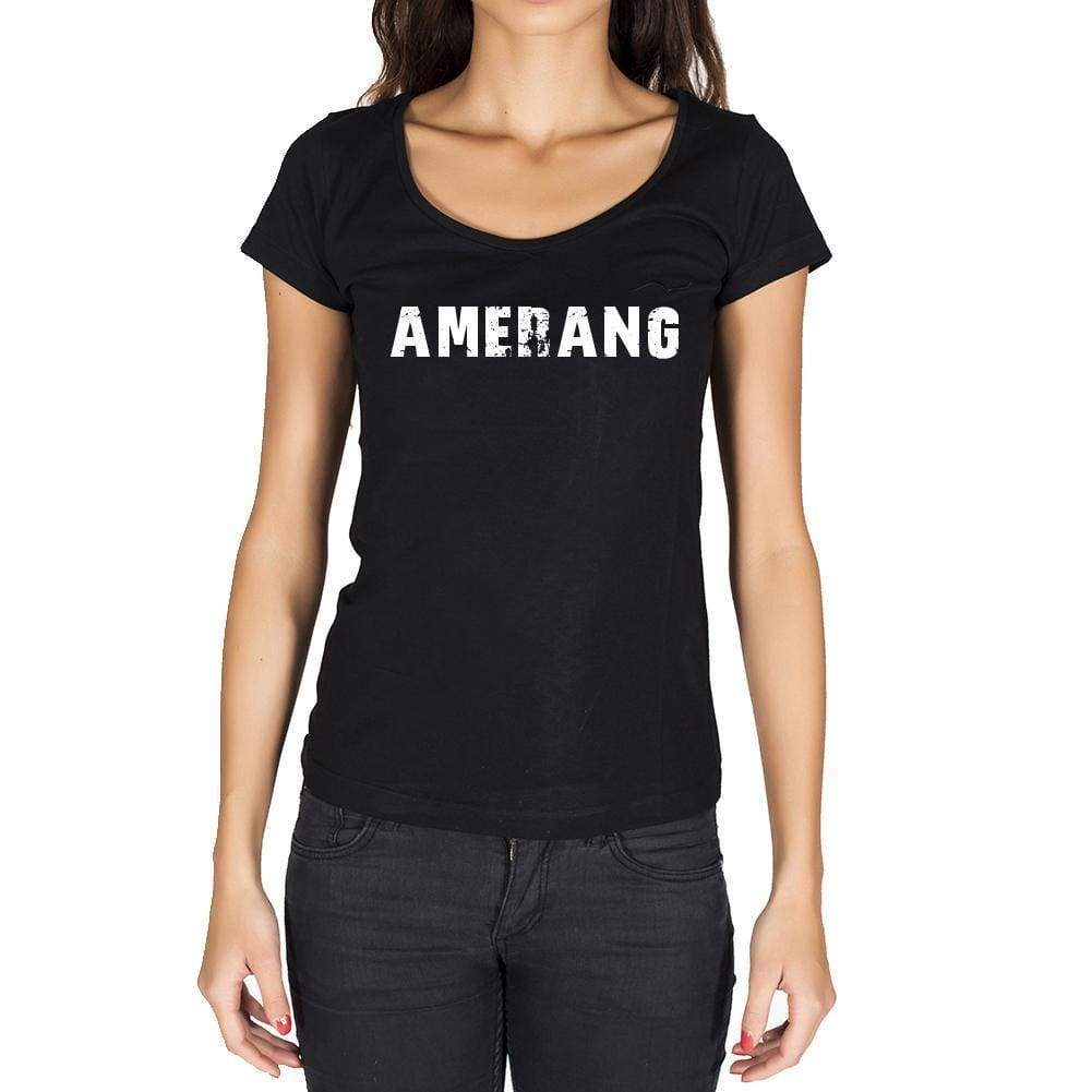 Amerang German Cities Black Womens Short Sleeve Round Neck T-Shirt 00002 - Casual