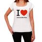 Arkadelphia I Love Citys White Womens Short Sleeve Round Neck T-Shirt 00012 - White / Xs - Casual