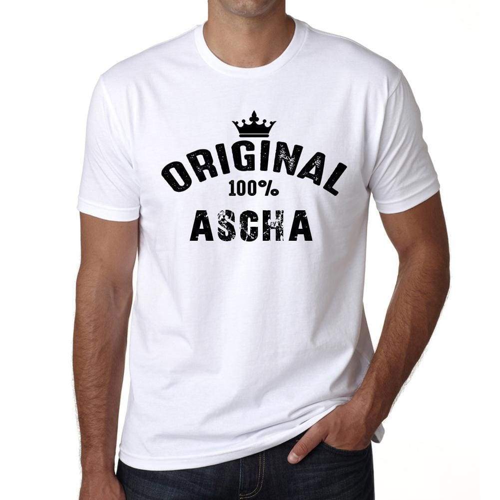 Ascha 100% German City White Mens Short Sleeve Round Neck T-Shirt 00001 - Casual