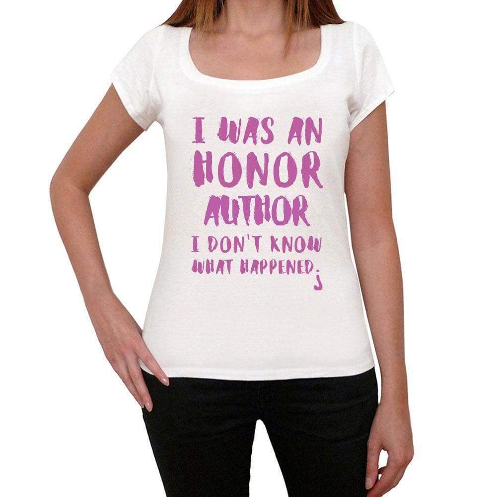 Author What Happened White Womens Short Sleeve Round Neck T-Shirt 00315 - White / Xs - Casual