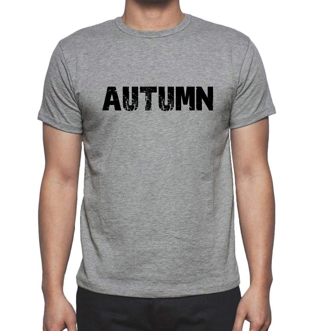 Autumn Grey Mens Short Sleeve Round Neck T-Shirt 00018 - Grey / S - Casual