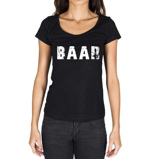 Baar German Cities Black Womens Short Sleeve Round Neck T-Shirt 00002 - Casual