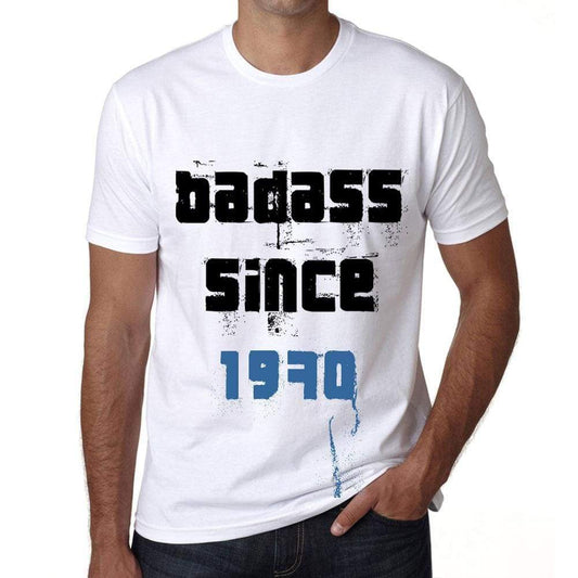 Badass Since 1970 Men's T-shirt White Birthday Gift 00429 - Ultrabasic